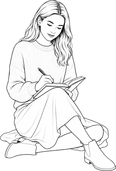 Line-art portrait of Dominika.