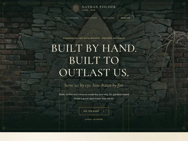 Thumbnail of the Nathan Fischer stonemason and metalworker website.