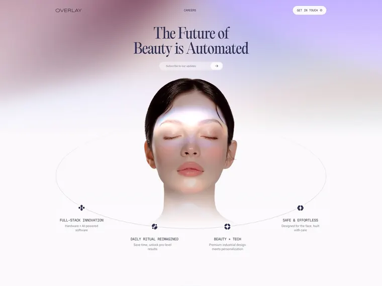 Thumbnail of the Overlay AI beauty marketing site.